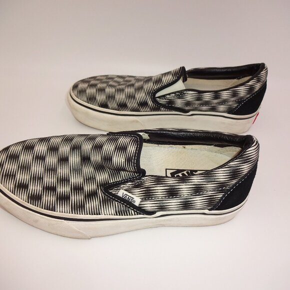 Vans Black White Optical Illusion UltraCush Slip-On Shoes Mens 6.5 Womens 8 - Picture 3 of 8